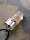 Крупная серебряная подвеска с кристаллом Топаза