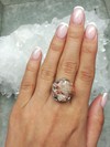 Серебряное кольцо со сростком кристаллов топаза