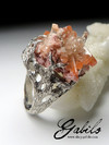 Серебряное кольцо со сростком кристаллов топаза