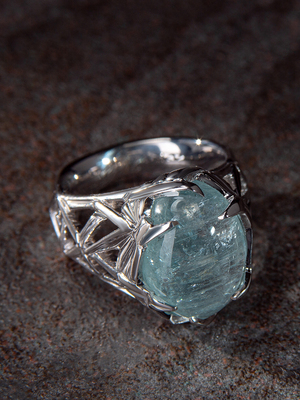 Серебряное кольцо с Аквамарином