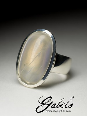 Кольцо с адуляром в серебре