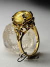 Кварц волосатик в золоте кольцо в стиле Ар Нуво