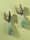 Серебряные серьги Ivy с двухцветным нефритом