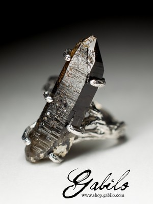Серебряное кольцо с морионом