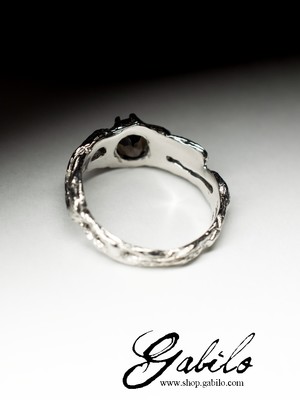 Серебряное кольцо с раухтопазом с сертификатом МГУ