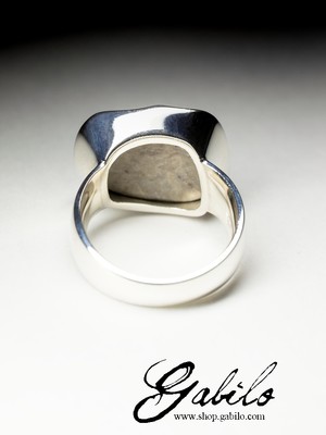 Серебряное кольцо с диоптазом
