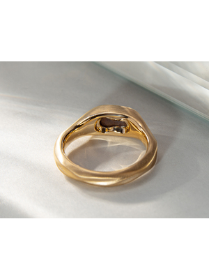 Золотое кольцо с Чёрным Опалом