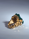 Золотое кольцо с кристаллами Диоптаза