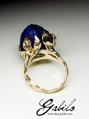 Золотое кольцо с азуритом